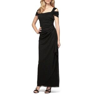 Alex Evenings Sparkling Draped Cold-Shoulder